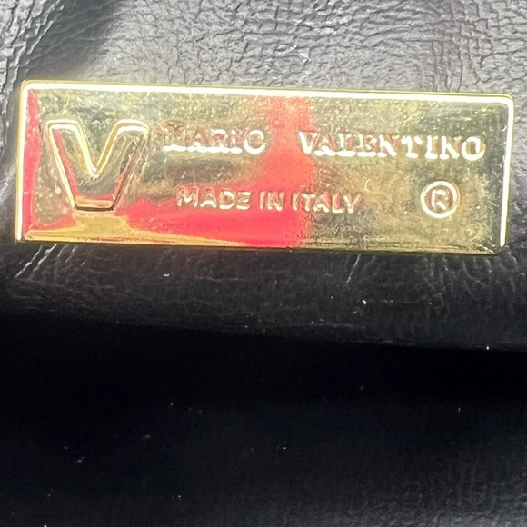 MARIO VALENTINO Black Leather V Logo Clutch/Cosmetic/Toiletry/Travel PVC Bag - Picture 11 of 11